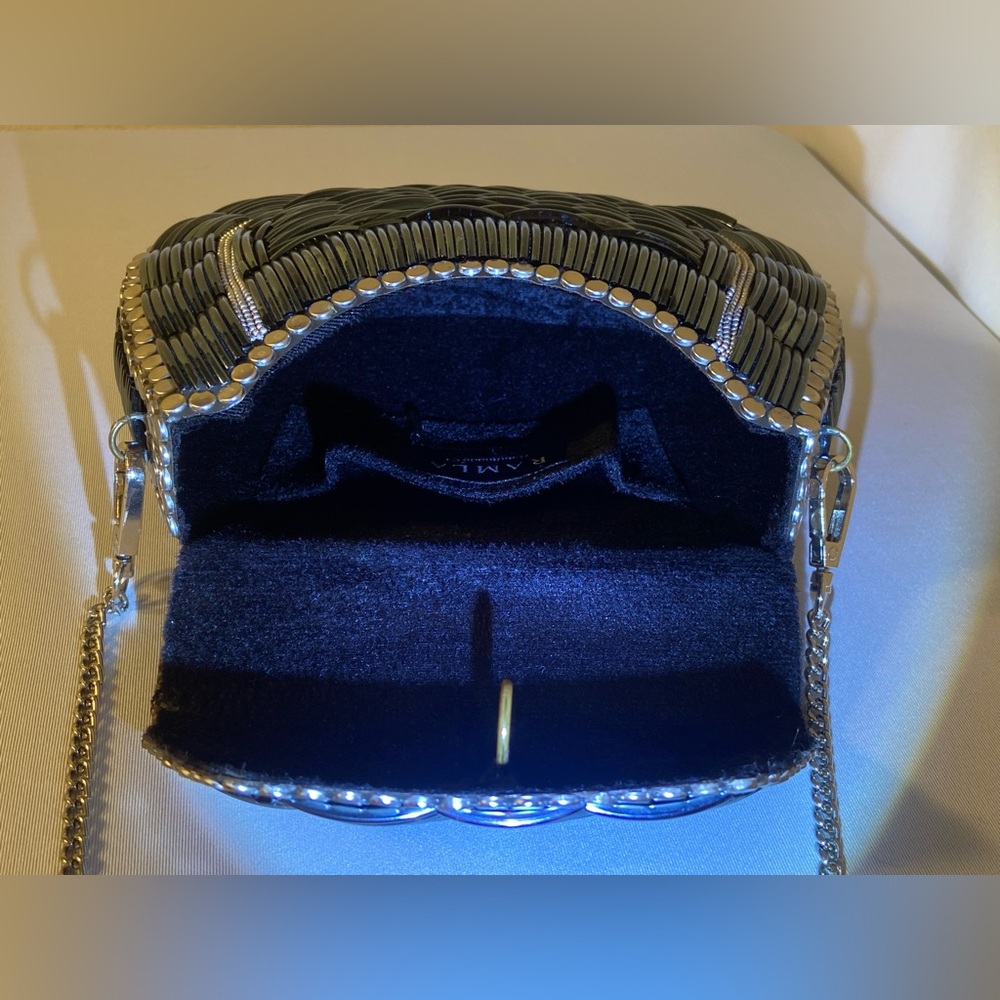 🔥SALE Ramla ~ Gorgeous Artisan Handcrafted Bag Silver Blue Black & Brass Tones ✨ - Picture 9 of 15